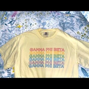 Yellow Comfort Colors Gamma Phi Beta T-Shirt